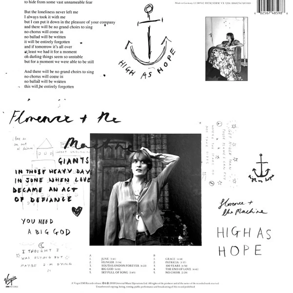 FLORENCE AND THE MACHINE, High As Hope (Virgin EMI Records; VX3204, Europe 2018, Inner & Booklet, Yellow Vinyl) LP VG+/VG+ - Image 2
