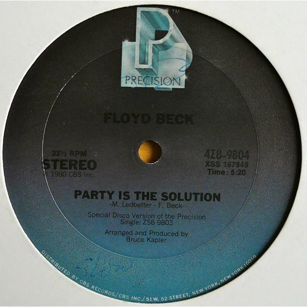 FLOYD BECK, Party Is The Solution / What About Me (Precision; 4Z8-9804, US 1980) LP VG/VG