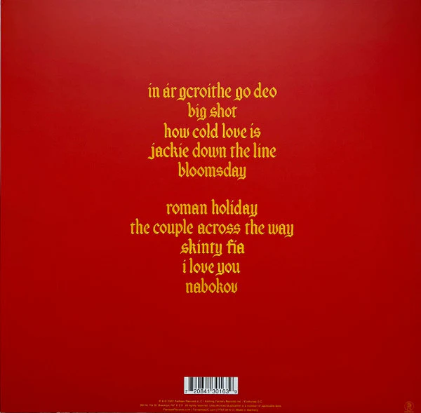 FONTAINES D.C., Skinty Fia (Partisan Records; PTKF3016-3, USA & Europe 2022, Inner, Red Vinyl) LP VG+/VG+ - Image 2