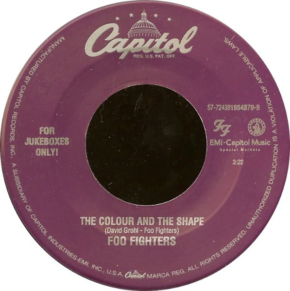 FOO FIGHTERS, Monkey Wrench /The Colour And The Shape (Capitol Records; S7-724381954379, US 1997) 7" /VG - Image 2