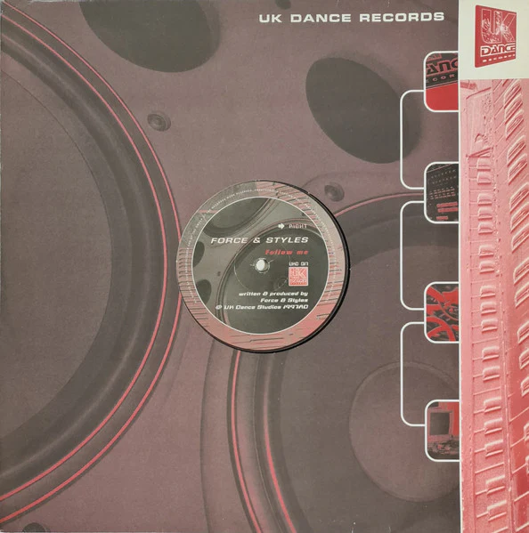 FORCE & STYLES, Follow Me (UK Dance; UKD 017, UK 1997, Die Cut Company Sleeve) 12" G+/G+