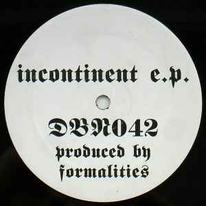 FORMALITIES, Incontinent E.P. (Drop Bass Network ; DBN042, US 1996, Die Cut Company Sleeve) 12" VG/VG - Image 3