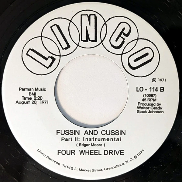 FOUR WHEEL DRIVE, Fussin And Cussin (Tramp Records; TR-120, Germany 2009 Reissue) 7" /VG+ - Image 2