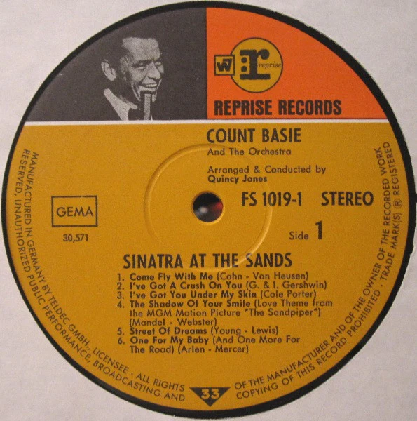 FRANK SINATRA WITH COUNT BASIE & THE ORCHESTRA ARRANGED & CONDUCTED BY QUINCY JONES, Sinatra At The Sands (Reprise Records; REP 64 002, Germany Reissue, Laminated Gatefold Sleeve, w7 Logo La 2xLP VG/VG+ - Image 3