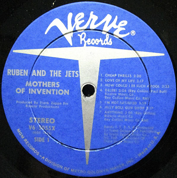 FRANK ZAPPA AND THE MOTHERS OF INVENTION, Cruising With Ruben and the Jets (Verve Blue and Silver; V6/5055X, US 1968, Gatefold, Waddell Pressing) LP G/VG - Image 3