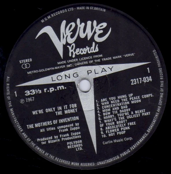 FRANK ZAPPA AND THE MOTHERS OF INVENTION, We're Only in it for the Money (Verve; 2317034, UK 1972 Reissue, Laminated Gatefold E J Day Sleeve, Censored Sleeve, Made Under License From Metro.. LP VG/VG+ - Image 3