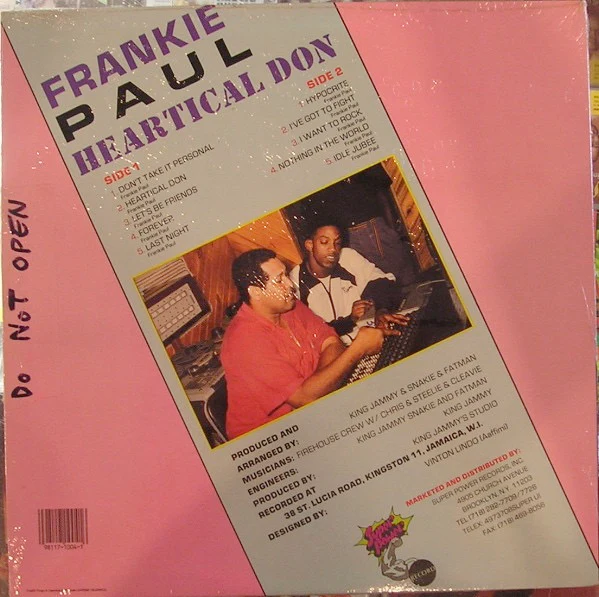 FRANKIE PAUL, Heartical Don (Super Power; SPL 104, US 1990) 12" VG+/VG+ - Image 2