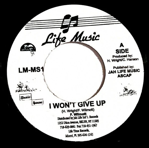 FRANKIE WILMOTT, I Won't Give Up (Life Music; LM-MS1, UK 1990s) 7" /VG
