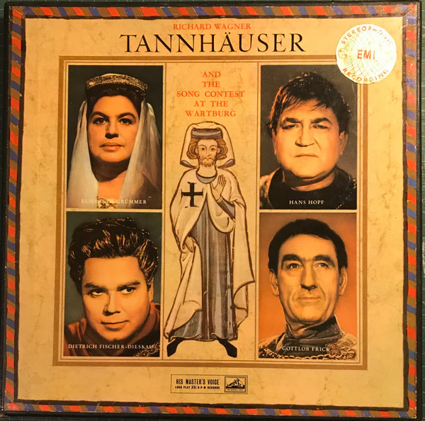 FRANZ KONWITSCHNY, CHOR UND ORCHESTER DER STAATSOPER BERLIN, Wagner: Tannhauser And The Song Contest At The Wartburg (HMV Cream and Gold; ASD 445-448, UK 1961, Box Set, Insert) 4xLP VG+/VG+