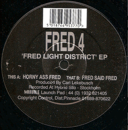 FRED 4 (CARI LEKEBUSCH), 'Fred Light District' EP (Missile Records; Missile 8, UK 1995) 2x12" /VG