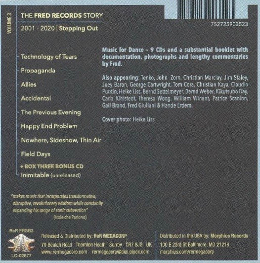 FRED FRITH, Stepping Out (ReR Megacorp; ReR FRSB3, UK , Box Set, Booklet) 9xCD VG/VG+ - Image 2