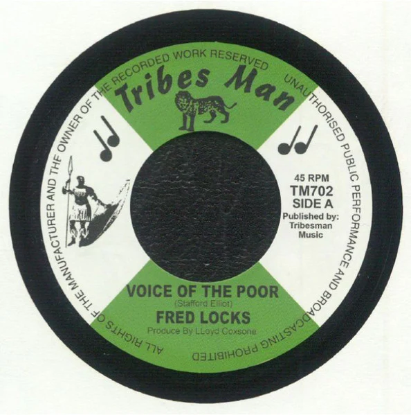 FRED LOCKS, Voice Of The Poor (Tribes Man Records; TM702, UK Reissue) 7" /EX
