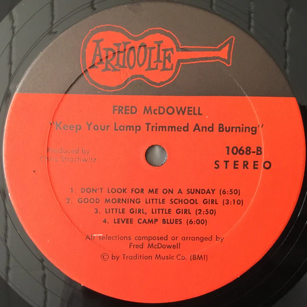 FRED MCDOWELL, Keep Your Lamp Trimmed And Burning (Arhoolie Records; 1068, US 1973) LP VG/VG - Image 3