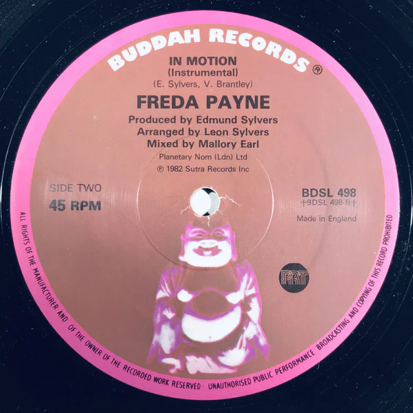 FREDA PAYNE, In Motion (Buddah Records; BDSL 498, UK 1982, Plain Sleeve) 12" /VG - Image 2