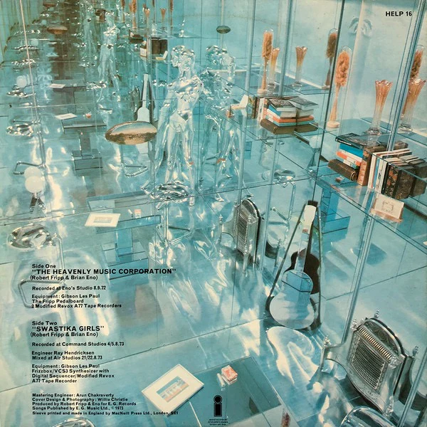 FRIPP & ENO, No Pussyfooting (Island Black Pink 'i' Logo; HELP16, UK 1973, Gatefold) LP VG+/VG+ - Image 2