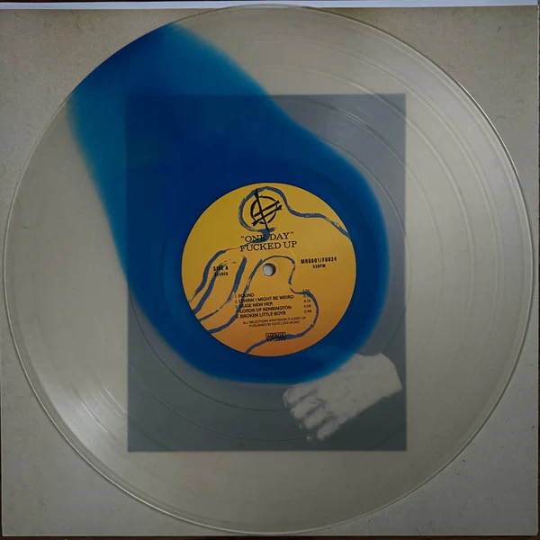 FUCKED UP, One Day (Merge Records ; MRG801, USA & Europe 2023, Inner, Blue Jay in Milky Clear Vinyl) LP EX/EX - Image 3