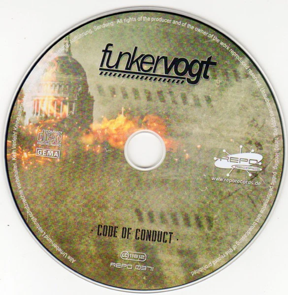 FUNKER VOGT, Code Of Conduct (RepoRecords; REPO 037I, Germany 2017, Digipak, Booklet) CD VG/VG+ - Image 3