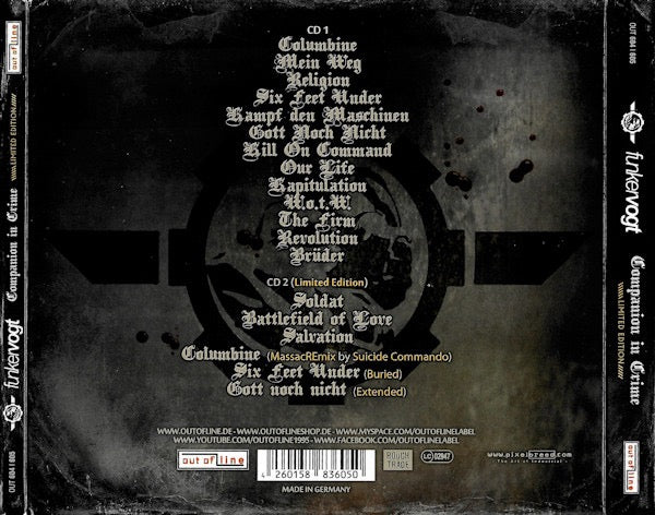 FUNKER VOGT, Companion In Crime (Out Of Line; OUT 604 | 605, Germany 2013, Double Digipak, Booklet) 2xCD VG/VG+ - Image 2