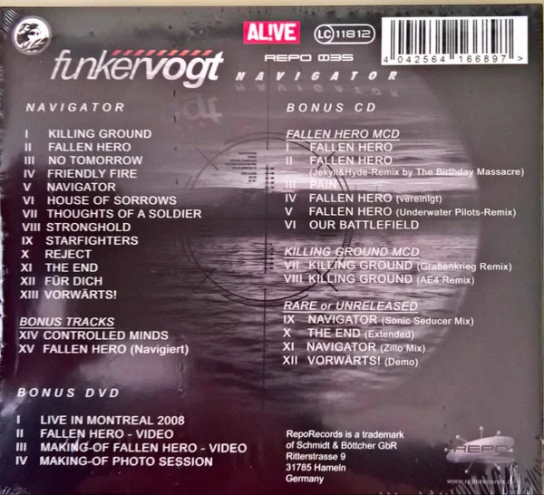 FUNKER VOGT, Navigator - Collector's Edition (RepoRecords; REPO 035, Germany 2017 Reissue, Triple Digipak) 3xCD VG/VG - Image 2