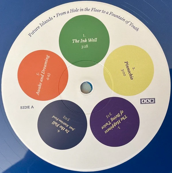 FUTURE ISLANDS, From a Hole in the Floor to a Fountain of Youth (4AD; 4AD0907LP, UK 2026, Blue/Apricot Vinyl) 2x12" NEW/NEW - Image 2