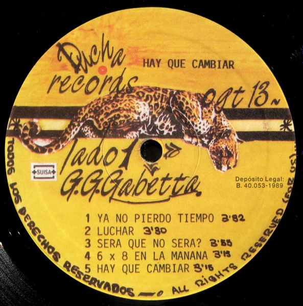 G. G. GABETTA, Hay Que Cambiar (La Ducha Records; OGT-13, Spain 1989, Insert, Argentinean pop rock, was in the backing band of Miguel Abuelo), SALE - Up to 50% Off the Original Price  LP VG+/VG+ - Image 2