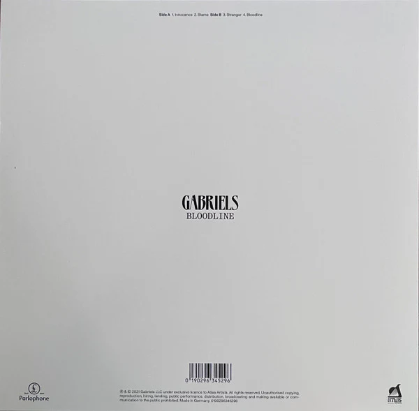 GABRIELS, Bloodline (Parlophone; 0190296345296, UK 2022, Insert, Red Vinyl), SALE - Up to 50% Off the Original Price 12" EP EX/EX - Image 2