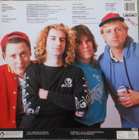 GANG GREEN, I81B4U (Roadrunner Records; RR 9500-1, Europe 1988, Picture Sleeve) 12" EP VG/VG - Image 2
