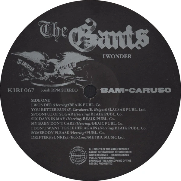 GANTS, I Wonder (Bam Caruso; KIRI 067, UK 1988, Inner), SALE - Up to 50% Off the Original Price LP VG+/VG+ - Image 3