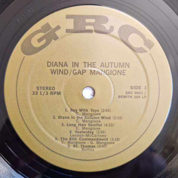 GAP MANGIONE, Diana In The Autumn Wind (Be With Records; BEWITH200LP, Europe 2026, Insert) LP NEW/NEW - Image 3