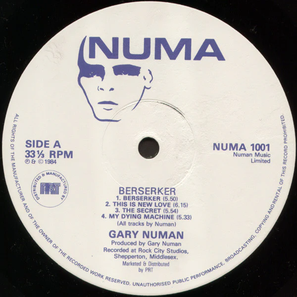 GARY NUMAN, Berserker (Numa ; NUMA 1001, UK 1984, Inner) LP VG+/VG - Image 3