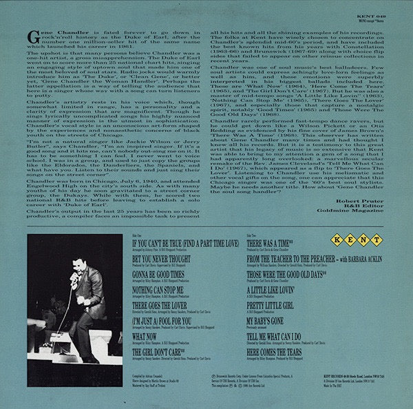 GENE CHANDLER, Sixties Soul Brother (Kent; KENT 049, UK 1986) LP VG/G+ - Image 2