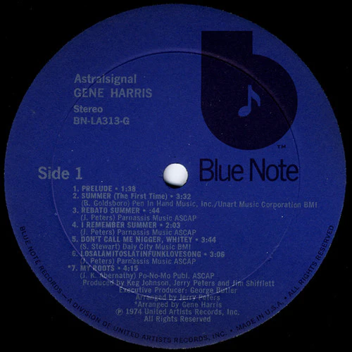 GENE HARRIS, Astral Signal (Blue Note (Dark Blue w/ black 'b'); BN-LA313-G, US 1974, Textured Sleeve) LP G+/G+ - Image 3
