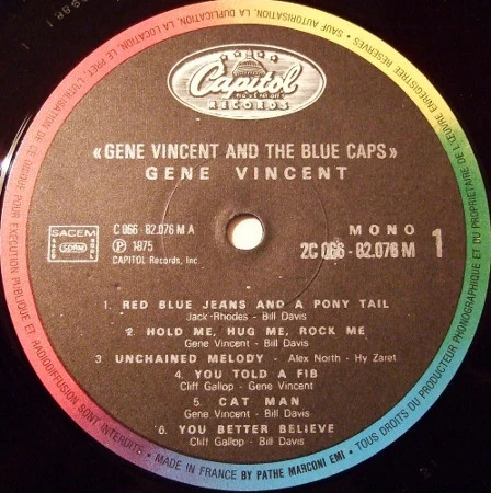 GENE VINCENT AND THE BLUE CAPS, Gene Vincent and the Blue Caps (Capitol ; T811, France 1976 Reissue), SALE - Up to 50% Off the Original Price LP G+/G+ - Image 3
