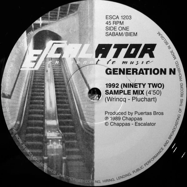 GENERATION N, 1992 (Escalator, En Avant Le Music; ESCA1203, Belgium 1989, Picture Sleeve) 12" VG/VG - Image 3