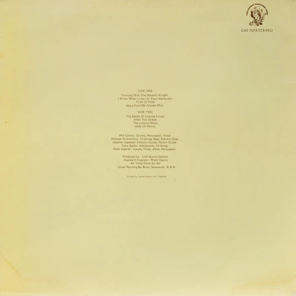 GENESIS, Selling England By The Pound (Charisma Hatter Blue; CAS 1074, UK 1980 Reissue, Insert, NO Virgin Logo) LP VG+/VG+ - Image 2