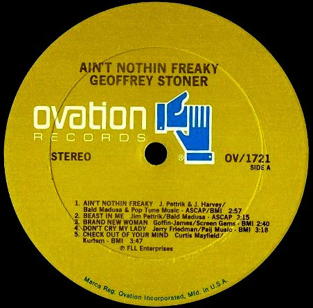 GEOFFREY STONER, Ain't Nothin' Freaky (Ovation Records; OV 1721, US 1976) LP VG/VG+ - Image 3