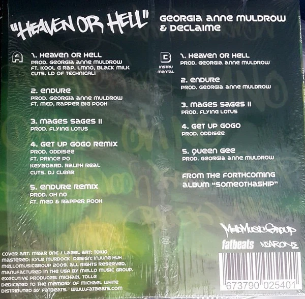 GEORGIA & DUDLEY (GEORGIA ANNE MULDROW & DECLAIME), Heaven Or Hell (Mello Music Group; MMGEP006, US 2010), SALE - Up to 50% Off the Original Price  12" EP VG+/VG - Image 2