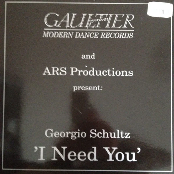 GEORGIO SCHULTZ, I Need You (ARS Productions; ARS 3770, Belgium 1993) 12" VG/VG