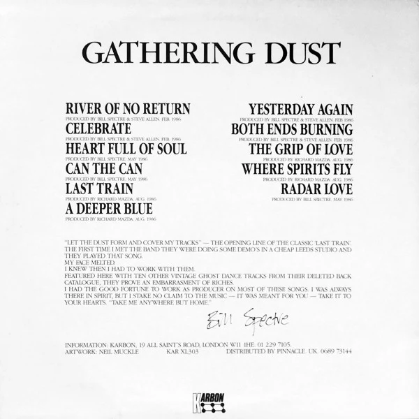 GHOST DANCE, Gathering Dust (Karbon; KAR XL303, UK 1988) LP VG/VG - Image 2