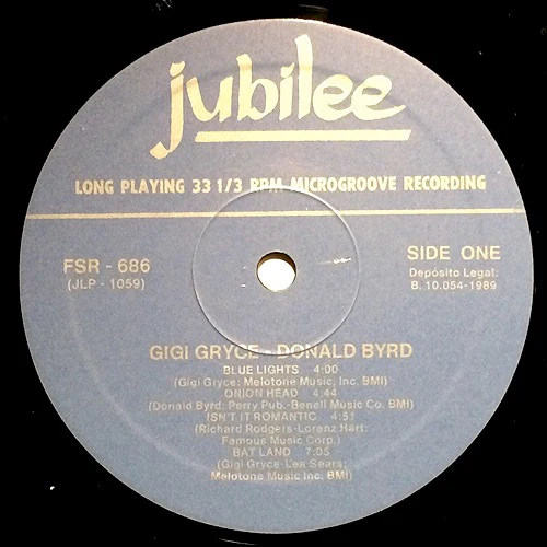 GIGI GRYCE / DONALD BYRD, Jazz Lab (Fresh Sound Records; FSR-686, Spain 1989 Reissue, Insert) LP VG/VG