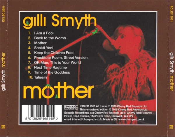 GILLI SMYTH, Mother (Esoteric Recordings; ECLEC 2551, UK 2016 Reissue, Jewel Case, Booklet) CD VG+/VG+ - Image 2