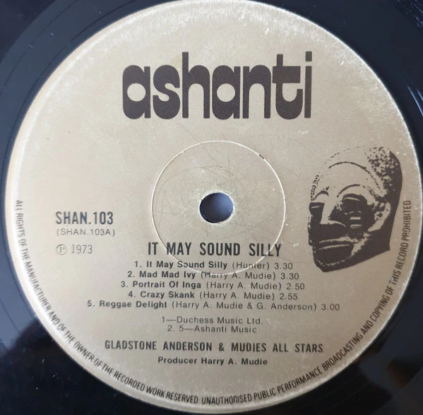 GLADSTONE ANDERSON & MUDIES ALL STARS, It May Sound Silly (Ashanti; SHAN 103, UK 1973) LP VG/VG - Image 3