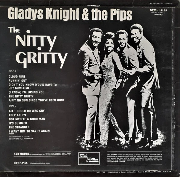 GLADYS KNIGHT & THE PIPS, Nitty Gritty (Tamla Motown; STML 11135, UK 1970, Laminated Flipback Sleeve) LP VG/G - Image 2