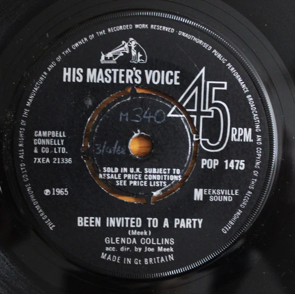 GLENDA COLLINS, Thou Shalt Not Steal / Been Invited To A Party (His Master's Voice; POP 1475, UK 1965, Generic Sleeve) 7" /VG - Image 2