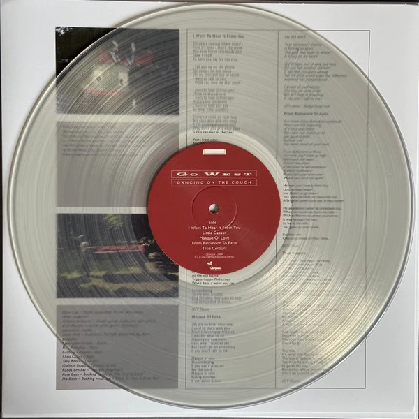 GO WEST, Dancing On The Couch (Chrysalis; CDLX1550, UK 2024 Reissue, 2 Inners, 180 Gram Clear Vinyl) 2xLP VG+/EX - Image 2
