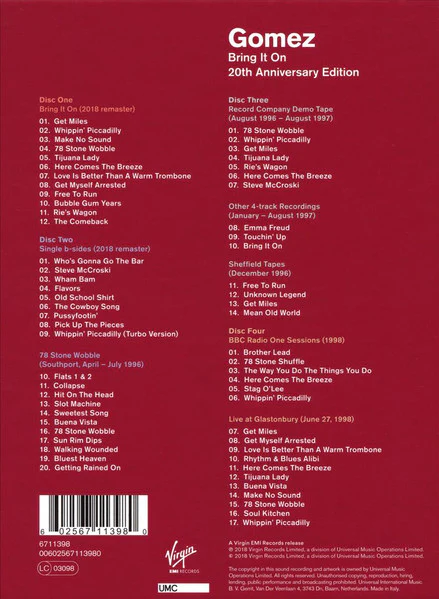 GOMEZ, Bring It On (Virgin EMI Records; 6711398, UK 2018, Box Set) 4xCD VG+/VG+ - Image 2