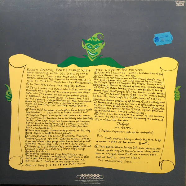 GONG, Angels Egg (Charly Records ; CR 30219, UK 1982 Reissue, Laminated Sleeve, Company Inner) LP VG+/VG+ - Image 2
