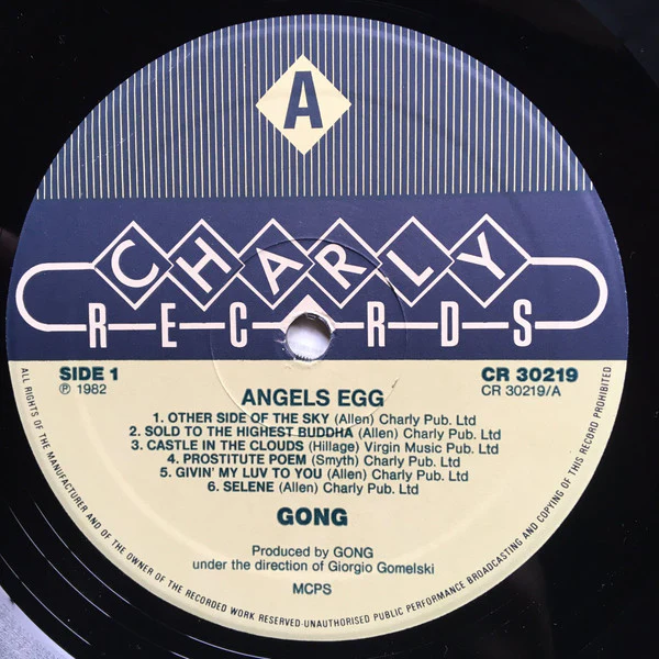 GONG, Angels Egg (Charly Records ; CR 30219, UK 1982 Reissue, Laminated Sleeve, Company Inner) LP VG+/VG+ - Image 3