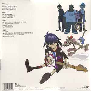 GORILLAZ, Demon Days (Parlophone; 559329-1, US 2017 Reissue, Gatefold In Stickered Plastic Outer, 2 Inners, NO Print, Sticker Sheet, Red Translucent Vinyl, NO cocktail recipe) 2xLP VG+/VG+ - Image 2