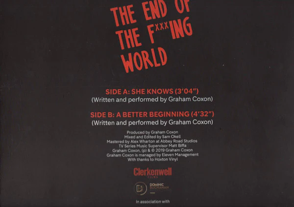 GRAHAM COXON, The End Of The F***ing World Series 2 (Channel 4; , UK 2019, Promo, Picture Sleeve, Red Vinyl) 12" VG+/VG+ - Image 2
